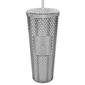 Starbucks Disney tumbler brand new anniversary edition silver toned spike
